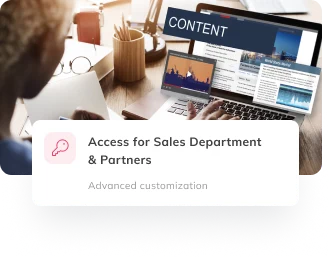 Auzmor Learn content visibility setting granting course access to the sales department and partners