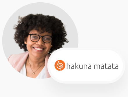 Hakuna Matata logo with a customer portrait