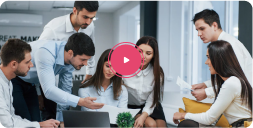 Team management course thumbnail with a play button