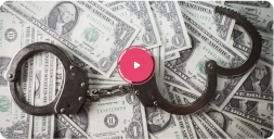 Money laundering course thumbnail with a play button