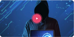 Cyber security course thumbnail with a play button