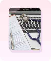 Stethoscope on medical paperwork representing HIPAA violation costs for healthcare