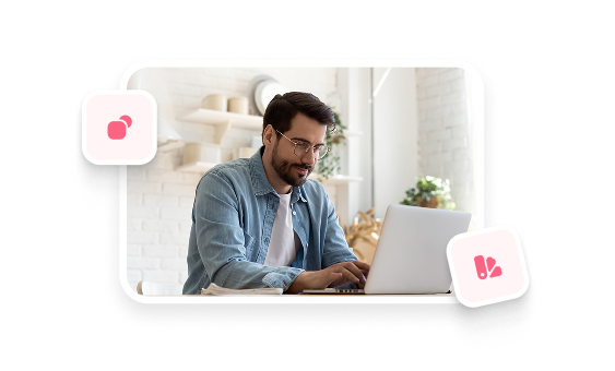 Developer building a custom eLearning course on a laptop