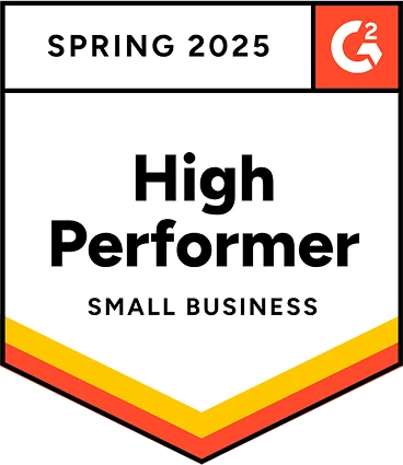 G2 Spring 2025 High Performer, Small Business badge
