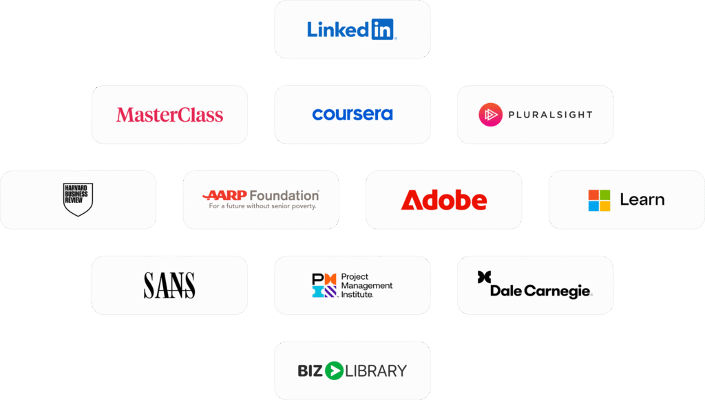 Row of premium content publisher logos partnered with Auzmor Quantum