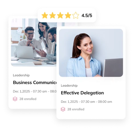 Course cards with a 4.5 out of 5 star learner rating